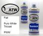 Preview: Fiat, Puro White Tricoat, PWW: 400ml Sprühdose + 400ml Klarlack - Set, von ATW Autoteile West.